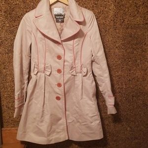 Khaki and bows rain coat